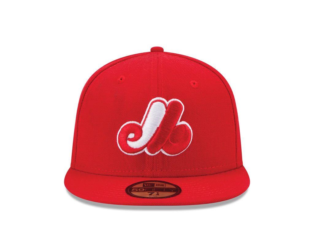Montreal Expos MLB New Era Men Scarlet Red 59Fifty Cooperstown Fitted Hat product image 4, provided for visual reference and