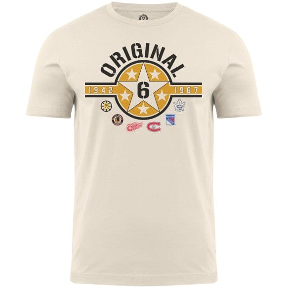 Original Six NHL Bulletin Men Natural 5 Point T-Shirt product image 1, provided for visual reference and product detail