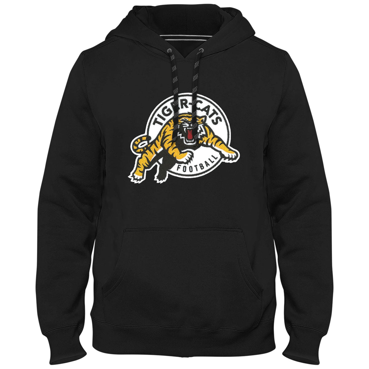 Hamilton Tiger-Cats CFL Bulletin Men Black Express Twill Logo Hoodie product image 1, provided for visual reference and