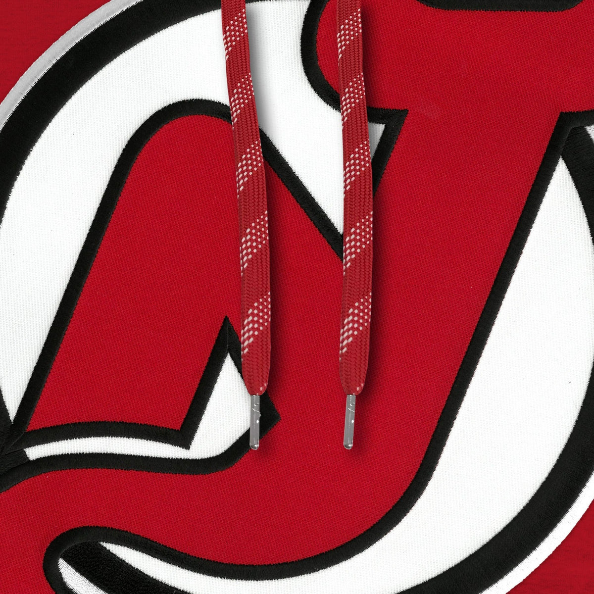 New Jersey Devils NHL Bulletin Men Red Express Twill Logo Hoodie product image 2, provided for visual reference and product