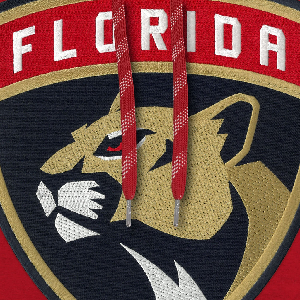 Florida Panthers NHL Bulletin Men Red Express Twill Logo Hoodie product image 2, provided for visual reference and product