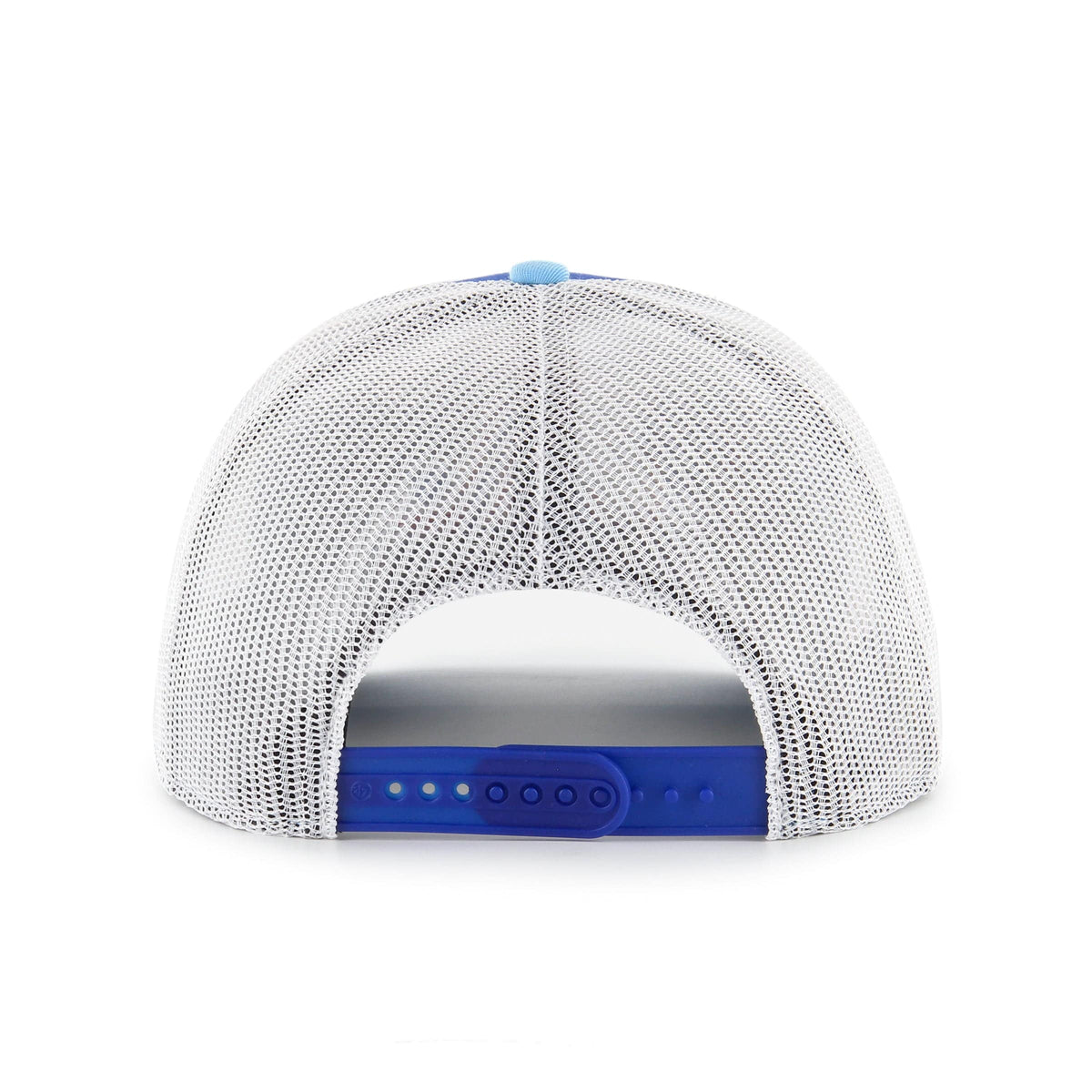 Quebec Nordiques NHL 47 Brand Men Royal Blue/Light Blue Side Note Trucker Snapback product image 3, provided for visual