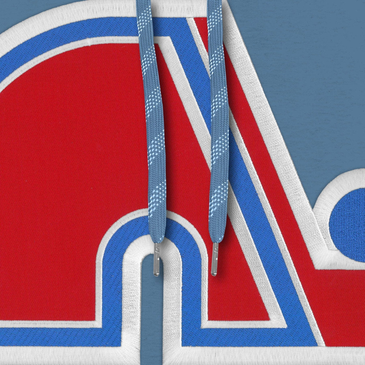Quebec Nordiques NHL Bulletin Men Light Blue Express Twill Logo Hoodie product image 3, provided for visual reference and