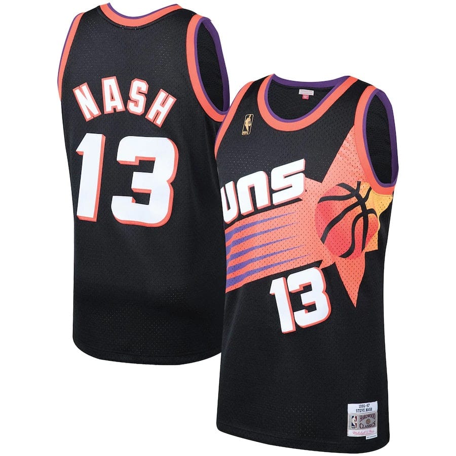 Steve Nash Phoenix Suns NBA Mitchell & Ness Men Black 1996-97 Hardwood Classics Swingman Jersey product image 1, provided