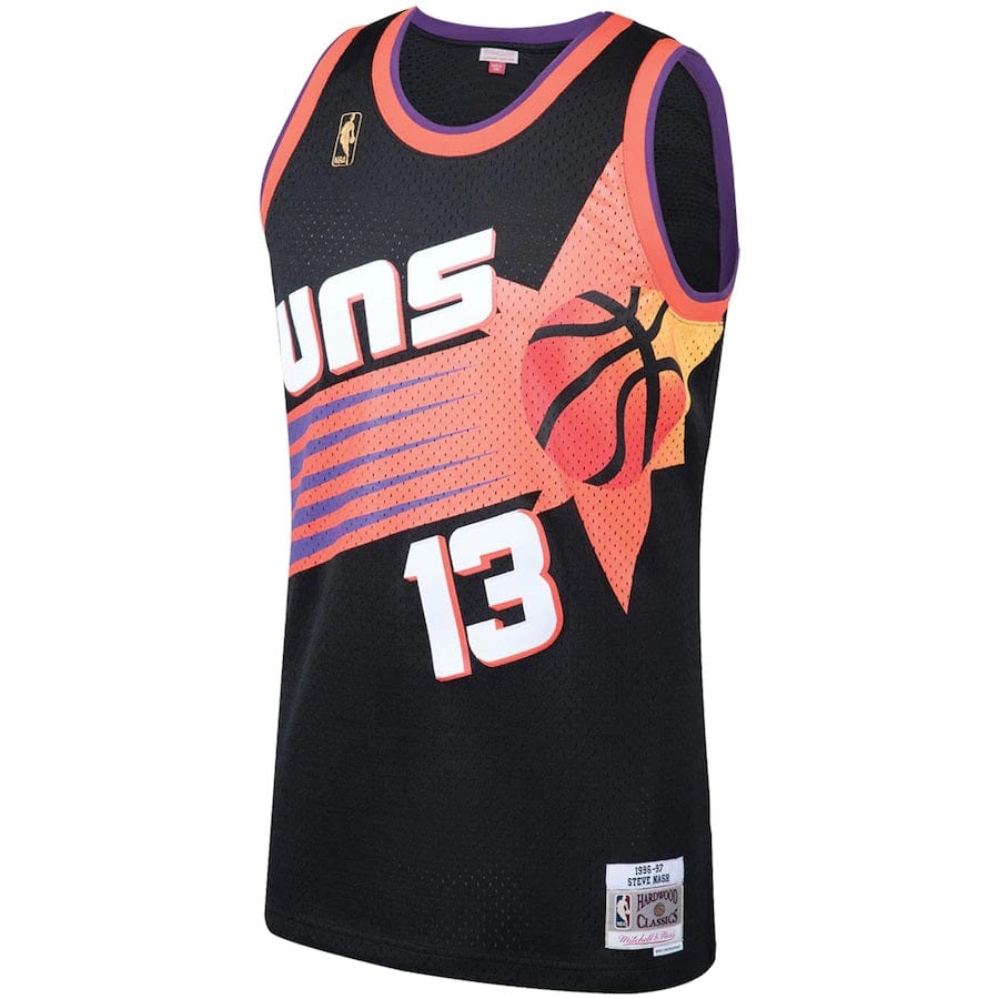 Steve Nash Phoenix Suns NBA Mitchell & Ness Men Black 1996-97 Hardwood Classics Swingman Jersey product image 3, provided