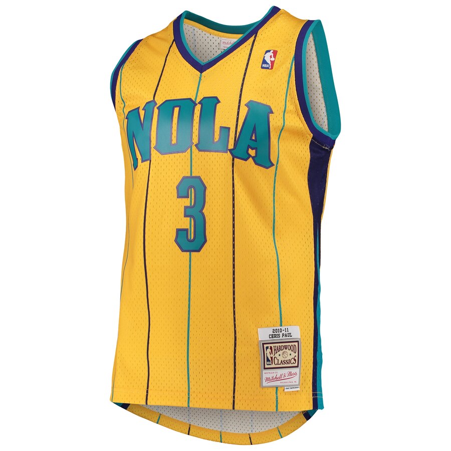 Men's New Orleans Hornets Chris Paul Mitchell & Ness Yellow product image 2