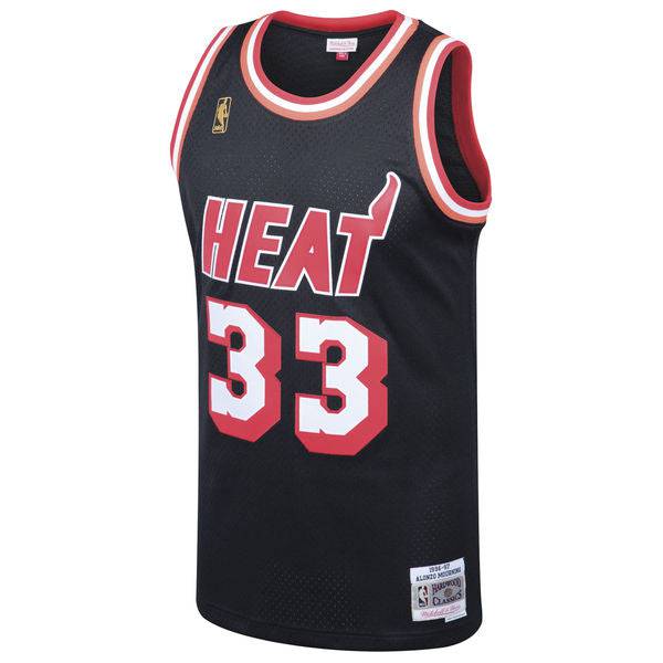 Men's Miami Heat Alonzo Mourning Mitchell & Ness Black product image 2