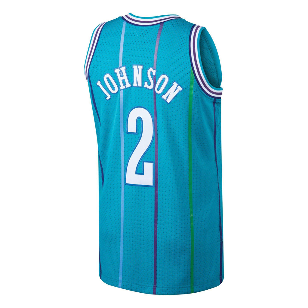 Men's Mitchell & Ness Larry Johnson Charlotte Hornets Teal product image 3