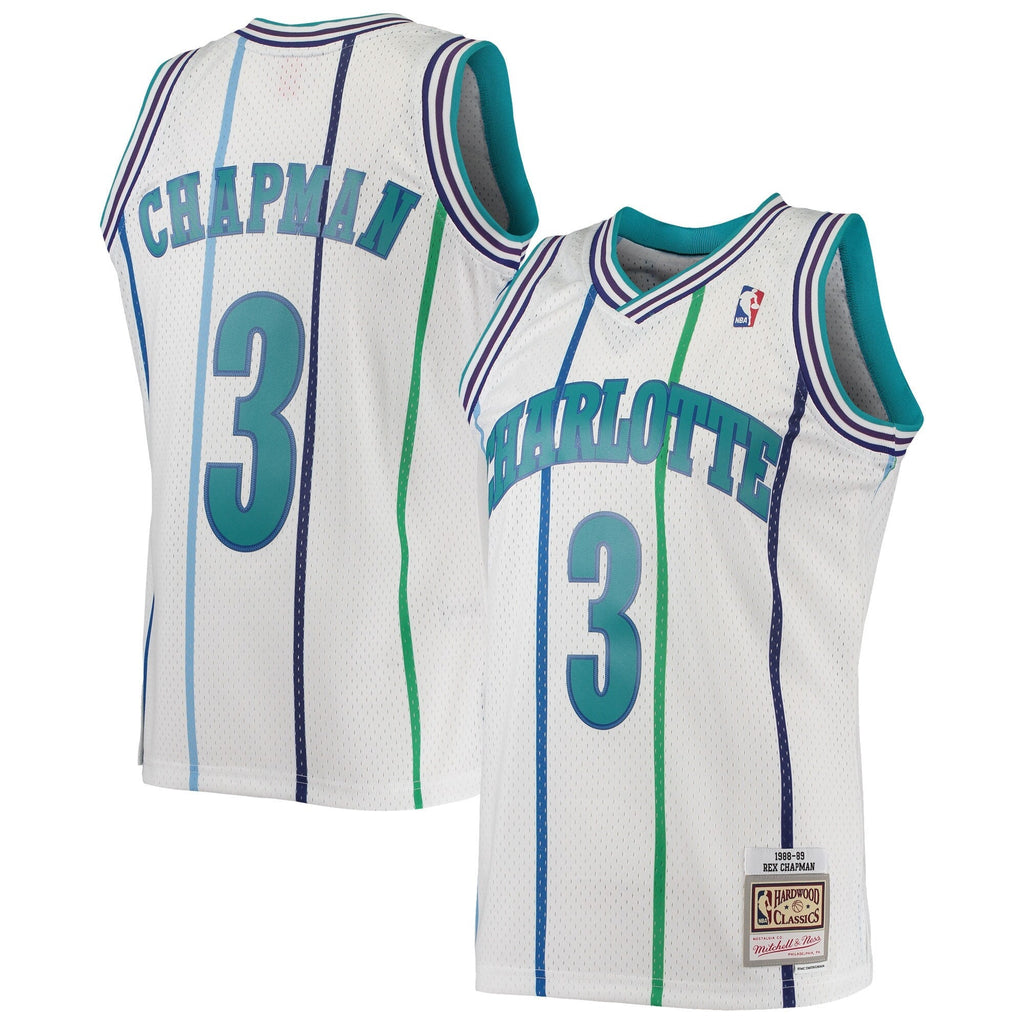 Men’s Rex Chapman Charlotte Hornets 1988-89 White Swingman product image 1
