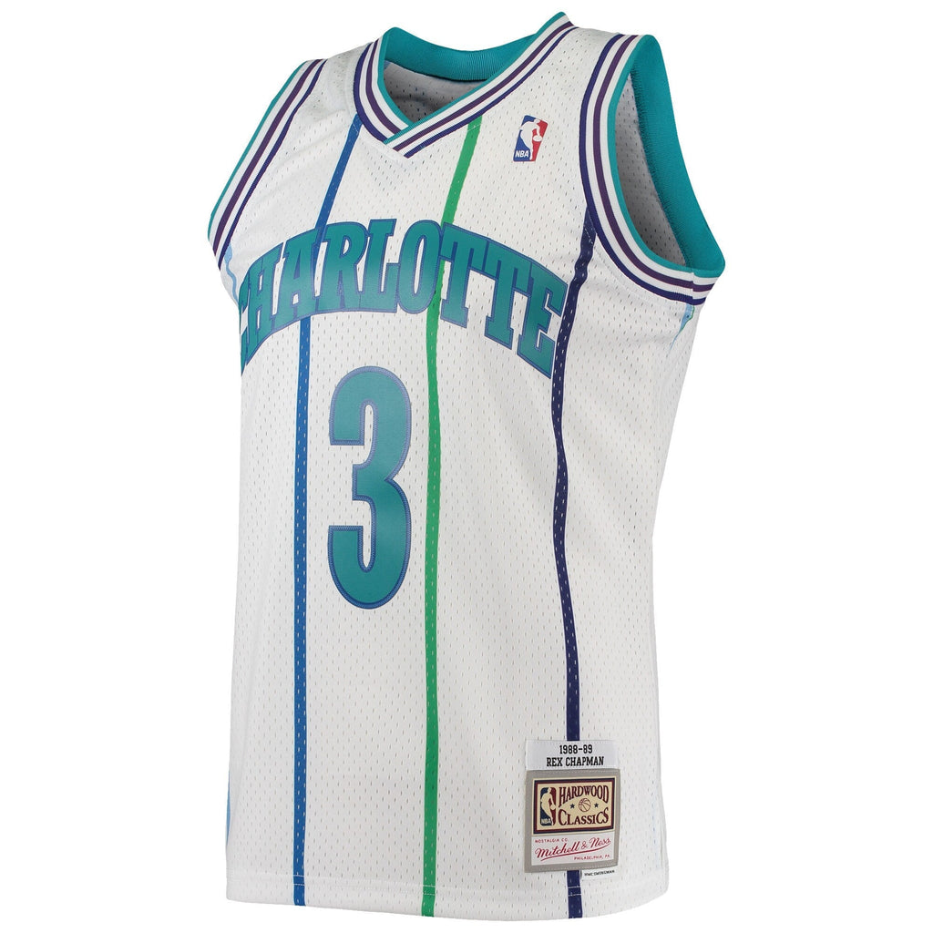 Men’s Rex Chapman Charlotte Hornets 1988-89 White Swingman product image 2