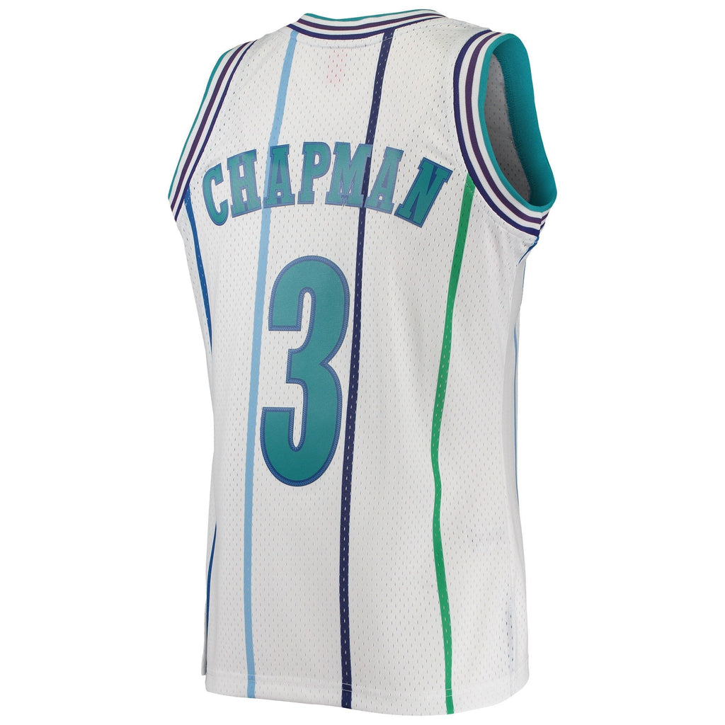 Men’s Rex Chapman Charlotte Hornets 1988-89 White Swingman product image 3