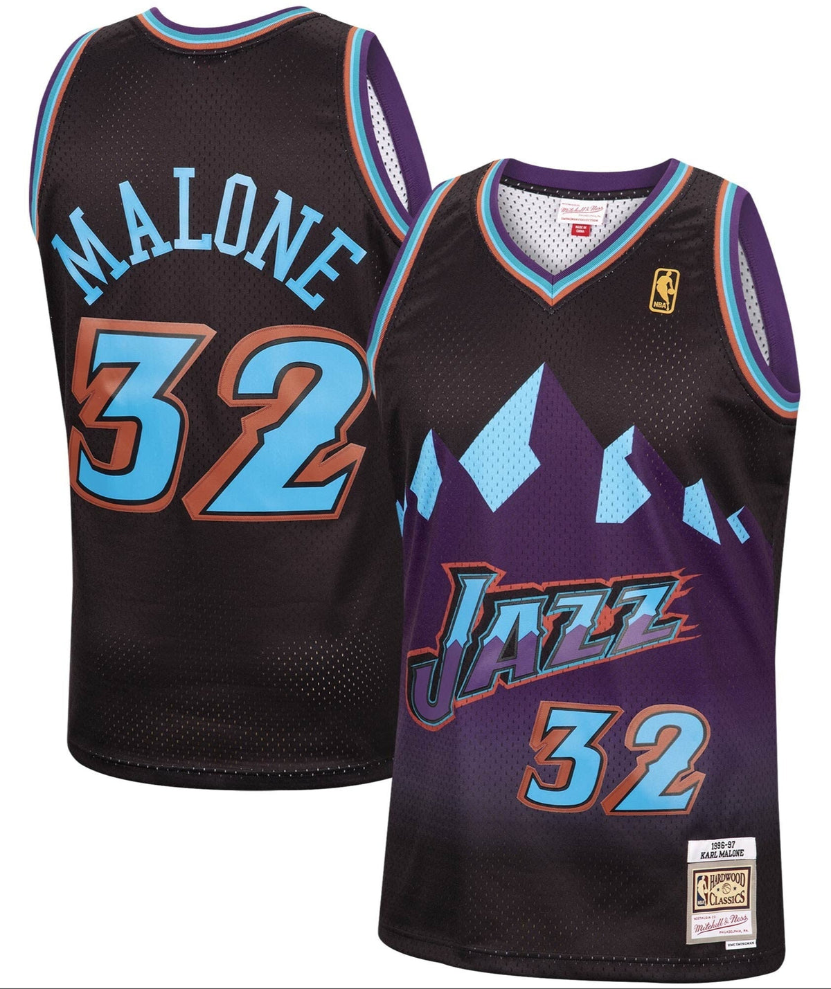 Men's Mitchell & Ness Karl Malone Black Utah Jazz 1996-97 product image 1