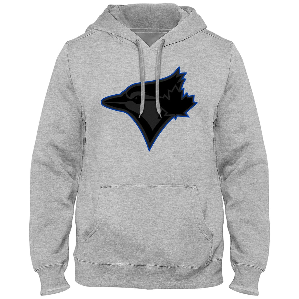 Toronto Blue Jays MLB Bulletin Men Athletic Grey Express Twill Back In Black Birdhead Logo Hoodie product image 1, provided