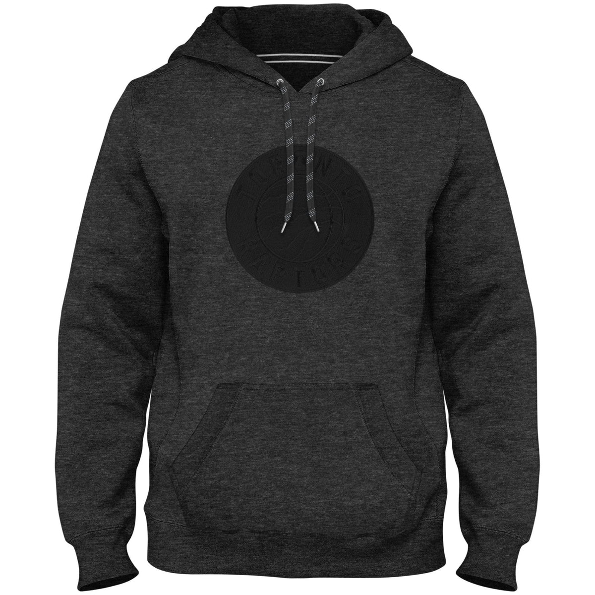 Toronto Raptors NBA Bulletin Men Charcoal Express Twill Black Tonal Logo Hoodie product image 1, provided for visual