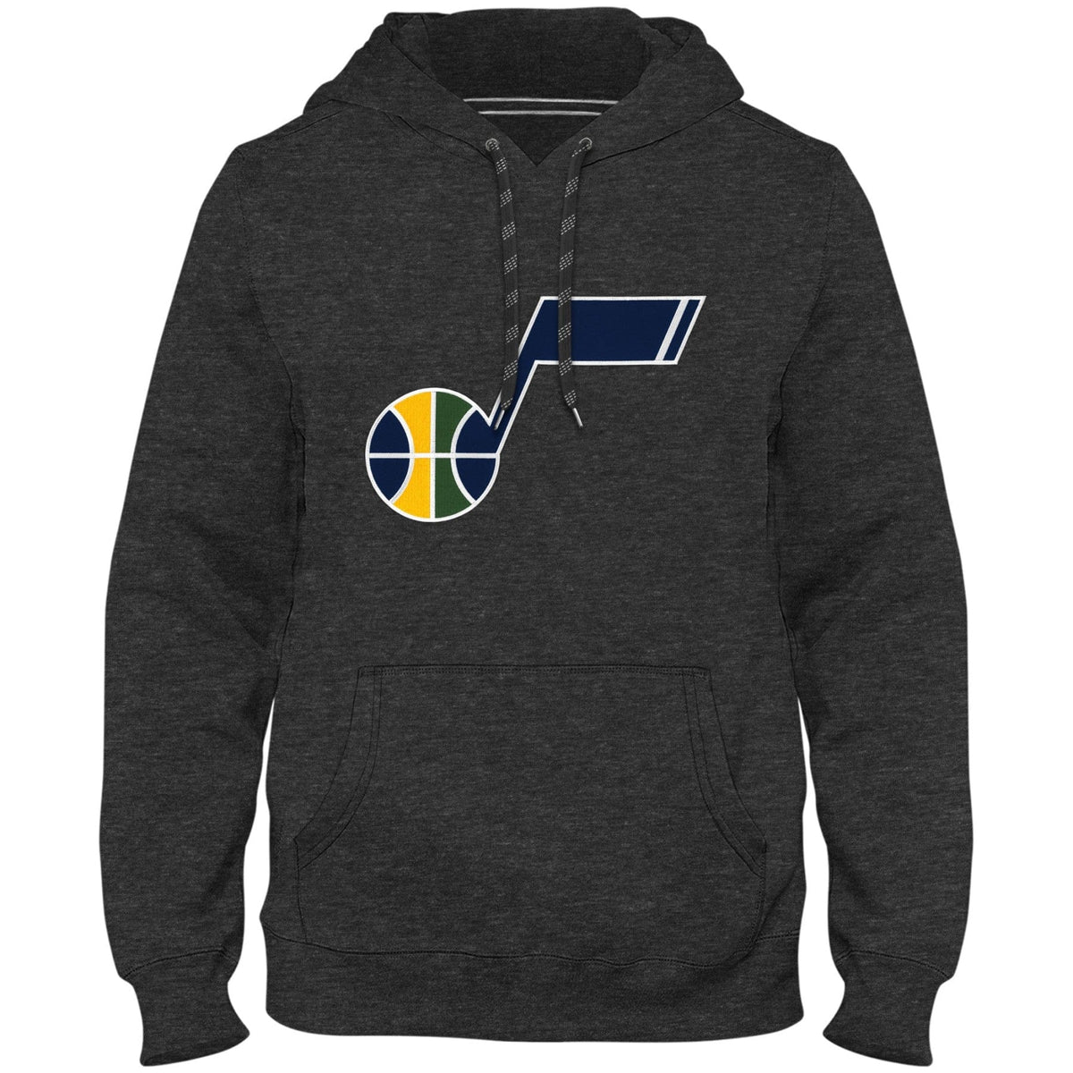 Utah Jazz NBA Bulletin Men Charcoal Express Twill Logo Hoodie product image 1, provided for visual reference and product