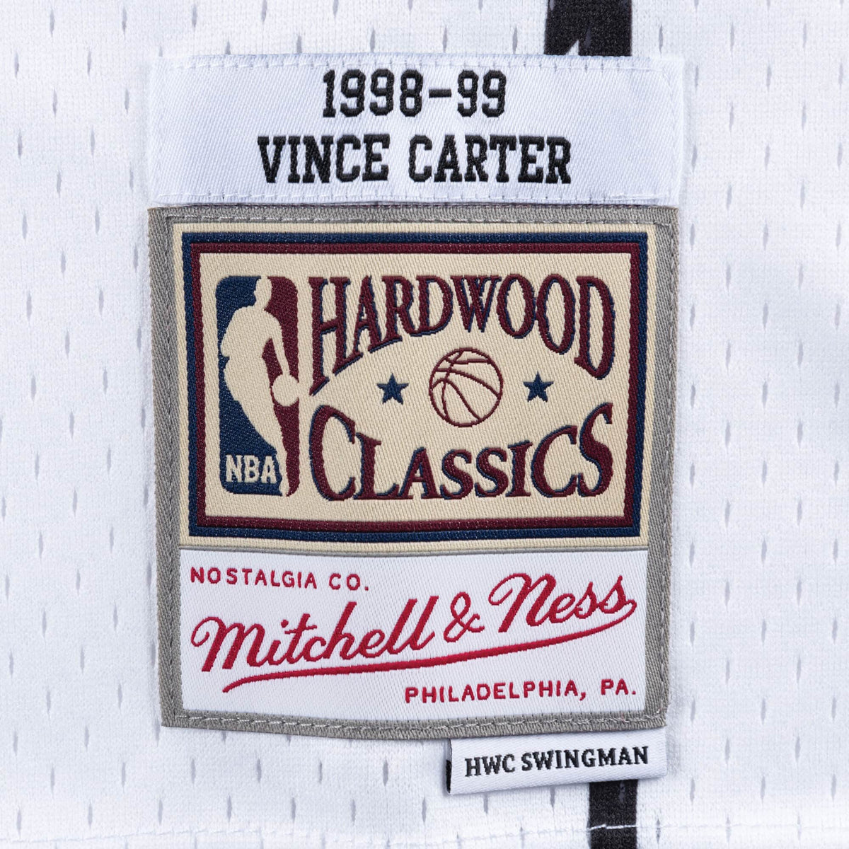 Vince Carter Toronto Raptors NBA Mitchell & Ness Men White 1998-99 Hardwood Classics Swingman Jersey product image 3,